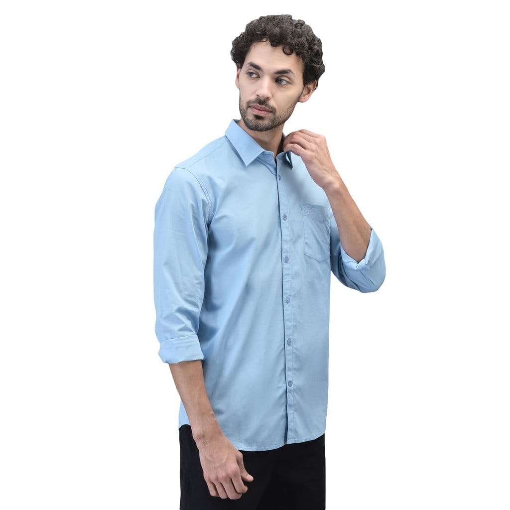 WOODLAND IWMSH 01 FULL SLEEVE SBLUE SHIRT