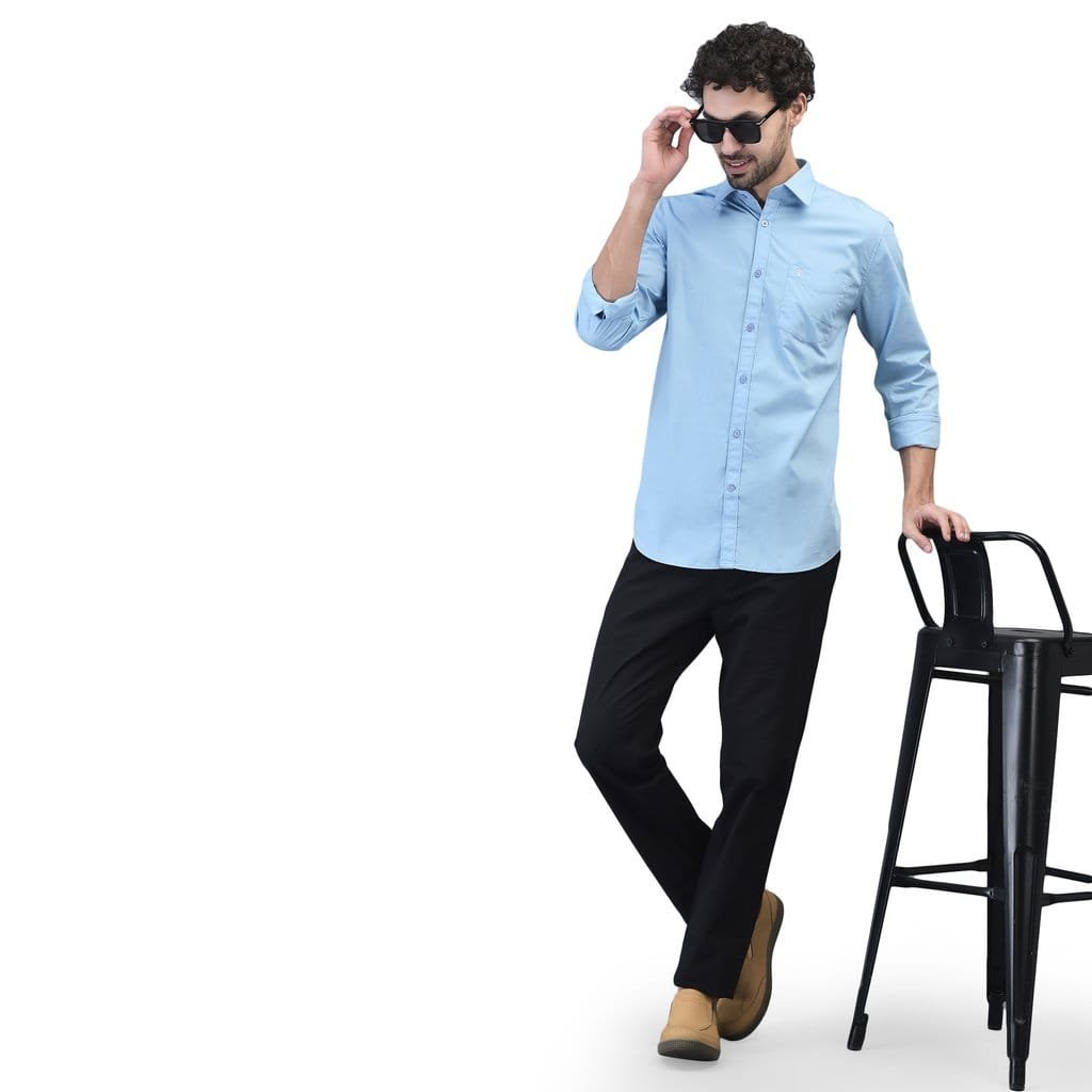 WOODLAND IWMSH 01 FULL SLEEVE SBLUE SHIRT